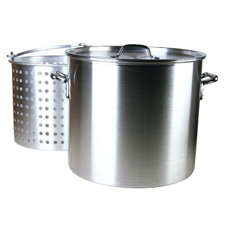 Fleur De Lis Aluminum Grill Stockpot with Basket 160 qt 3 pc WG-RPB1160